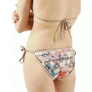 NWT Topshop Floral Geo Tie Bikini Bottoms Size 4